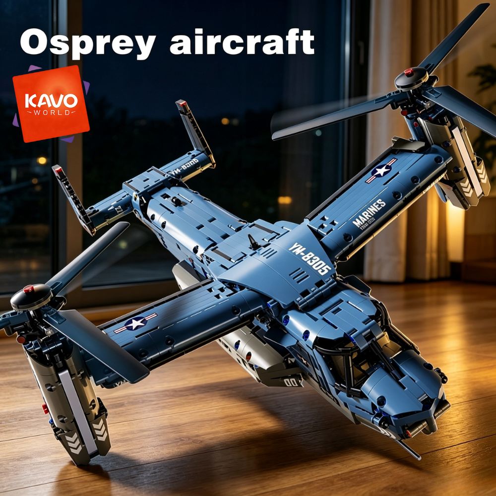 Home Improvement Expo - KAVOWORLD 1486PCS V-22 Osprey Tiltrotor Aircraft
